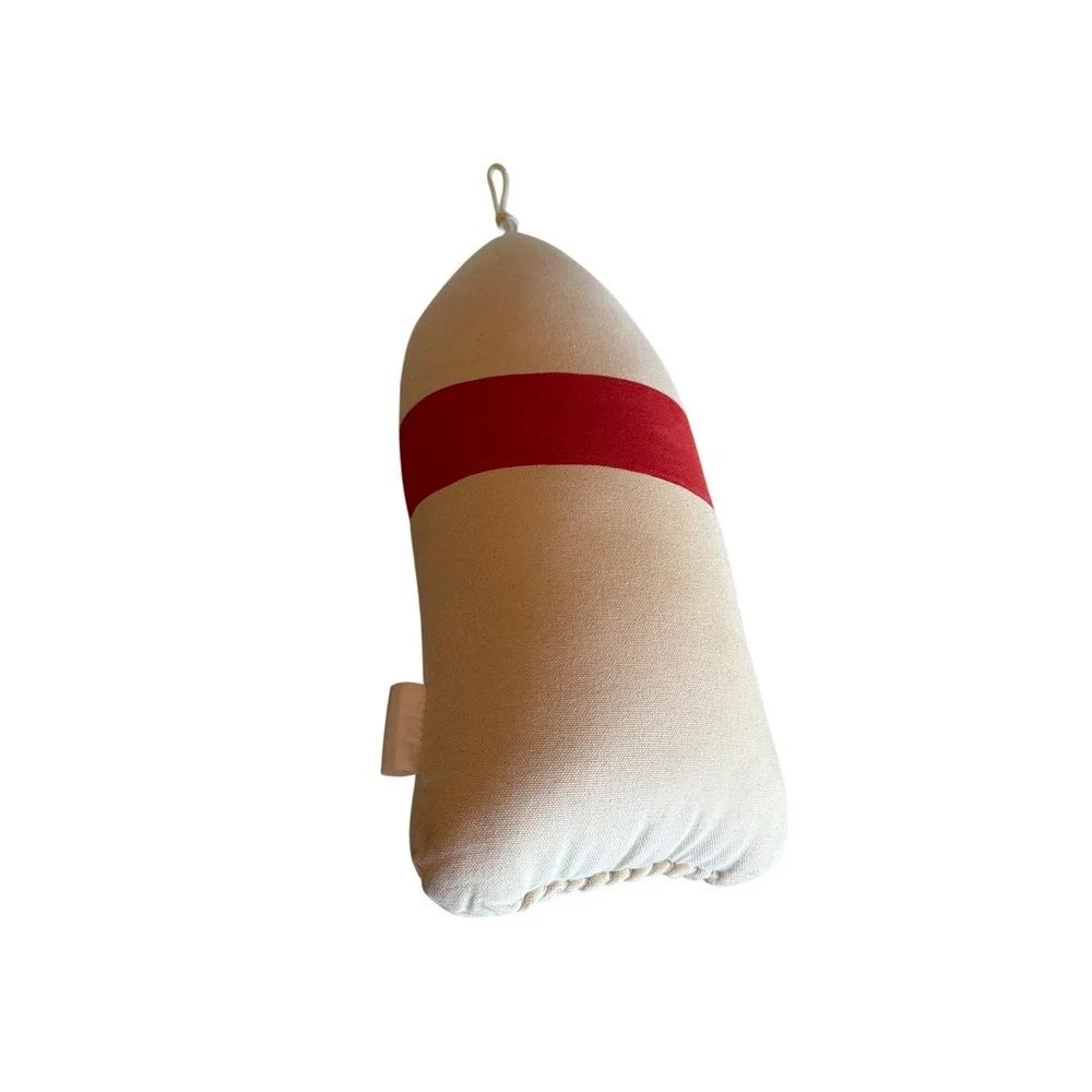 Cobalt Sky Studio‎ Buoy Pillow Cream Red Navy Anchor Nautical Maine Made Decor